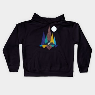 Moon Light Wolf Kids Hoodie